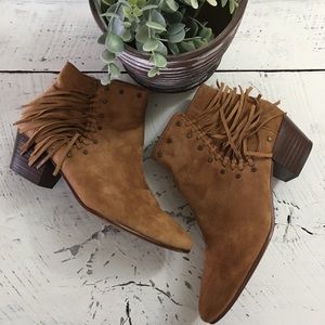 Sam Edelman Suede Rudie Fringe Ankle Bootie